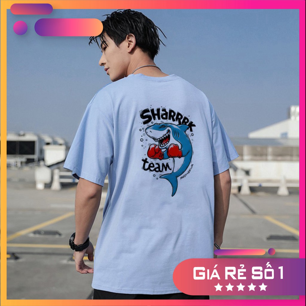 Áo Thun Tay Lỡ In Nhiệt Cá Mập form Unisex nam nữ phong cách Ulzzang - ATIN18