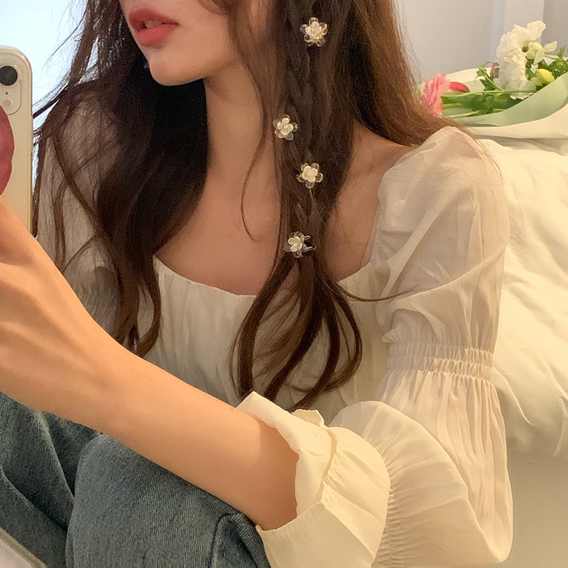 Kẹp Tóc Đính Đá Hình Hoa Mini