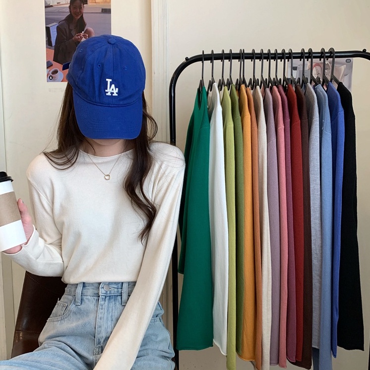 Áo Thun Tay Dài 45485 Kiểu Dáng Đơn Giản Phong Cách Thời Trang Mới