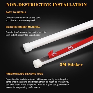 Bộ 2 dây LED mí ô tô dán đèn xi nhan nháy đuổi 60cm Silicon chống nước - Led tích hợp xi nhan chạy đuổi đèn daylight