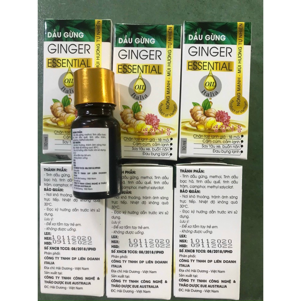 Dầu gừng xoa bóp, masage body, làm ấm cơ thể, trị nhức mỏi GINGER ESSENTIAL 10ML