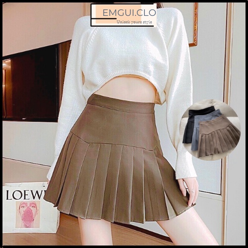 Chân Váy Xếp Ly dáng chữ A tennis cao cấp màu nâu đen xám | BigBuy360 - bigbuy360.vn