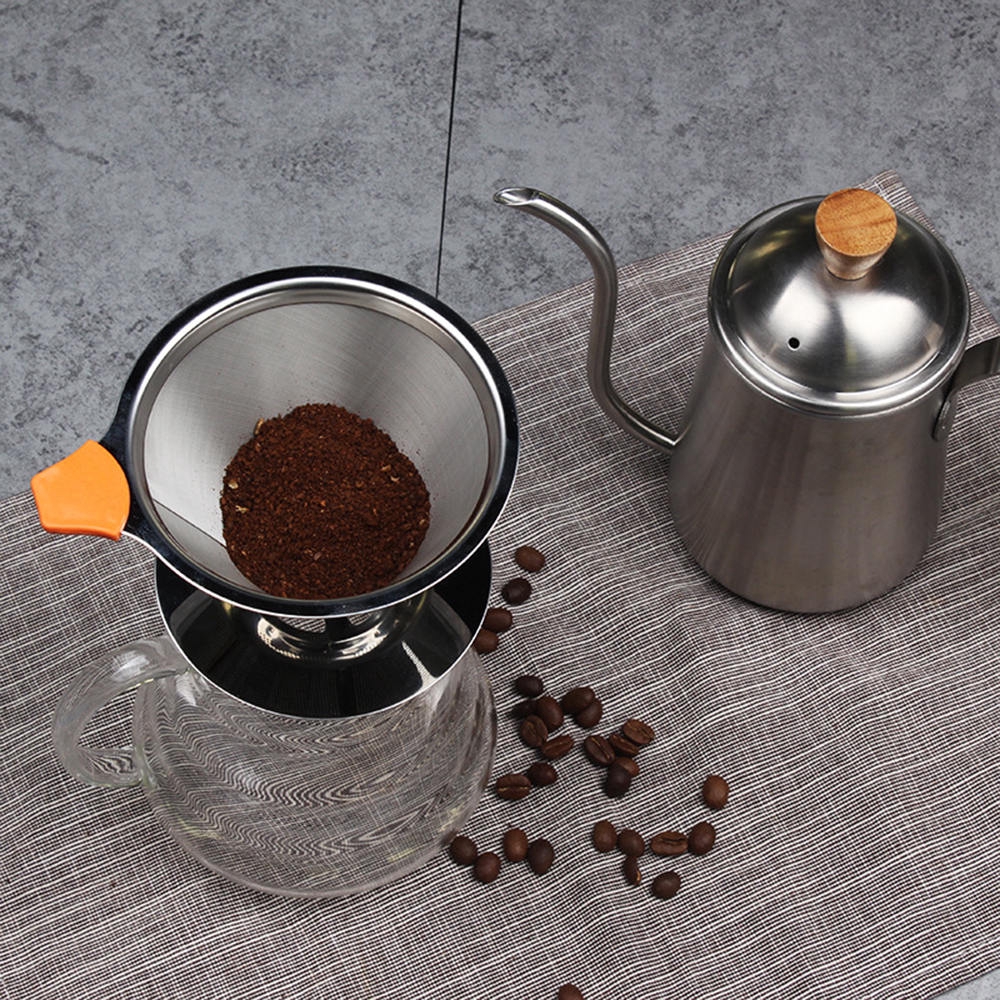 Stainless Steel Coffee Dripper Coffee Drip Filter Cup Pour Over Coffee Maker