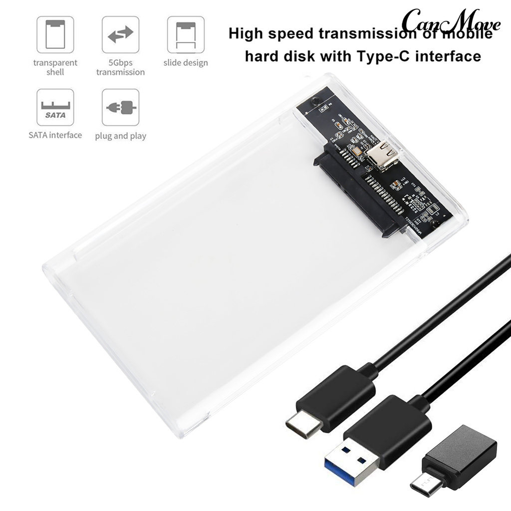 Vỏ Ổ Cứng Ngoài Trong Suốt Canmove 2.5 Inch Usb 3.1 Type-C | WebRaoVat - webraovat.net.vn