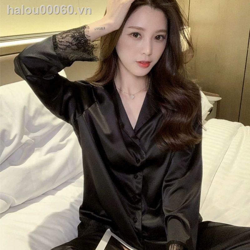 Bộ Đồ Ngủ Vải Lụa Lạnh Mỏng Tay Dài Phong Cách Mới Dành Cho Nữ 2021 | BigBuy360 - bigbuy360.vn