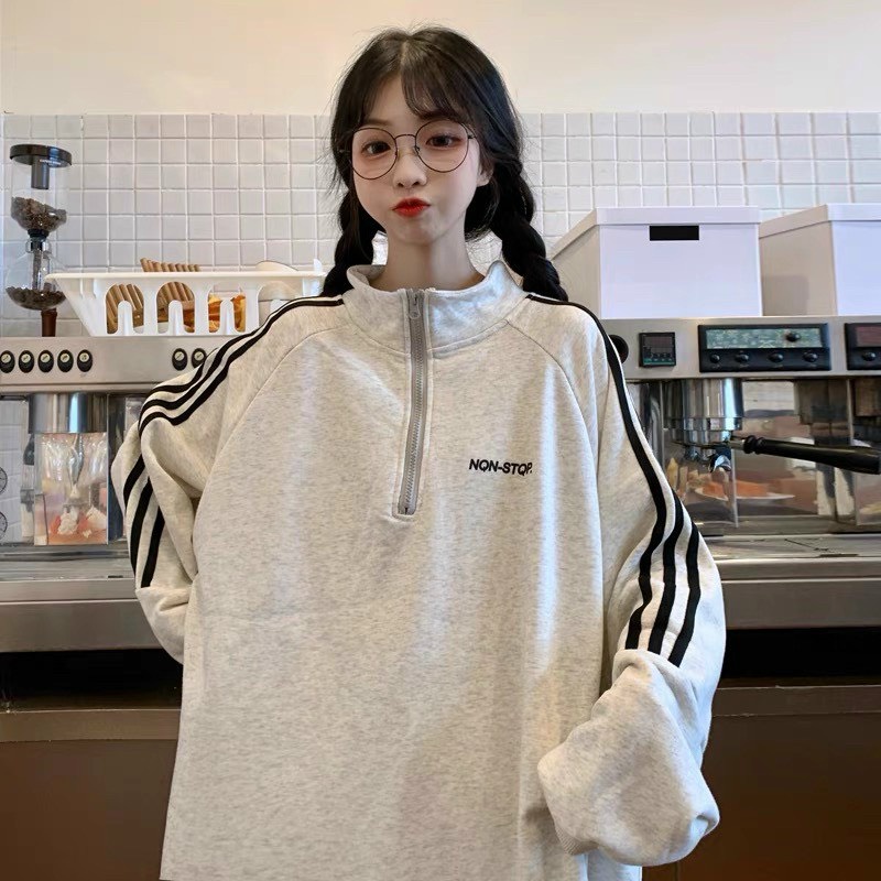 Áo SWEATER khóa lửng chất nỉ form rộng PARA