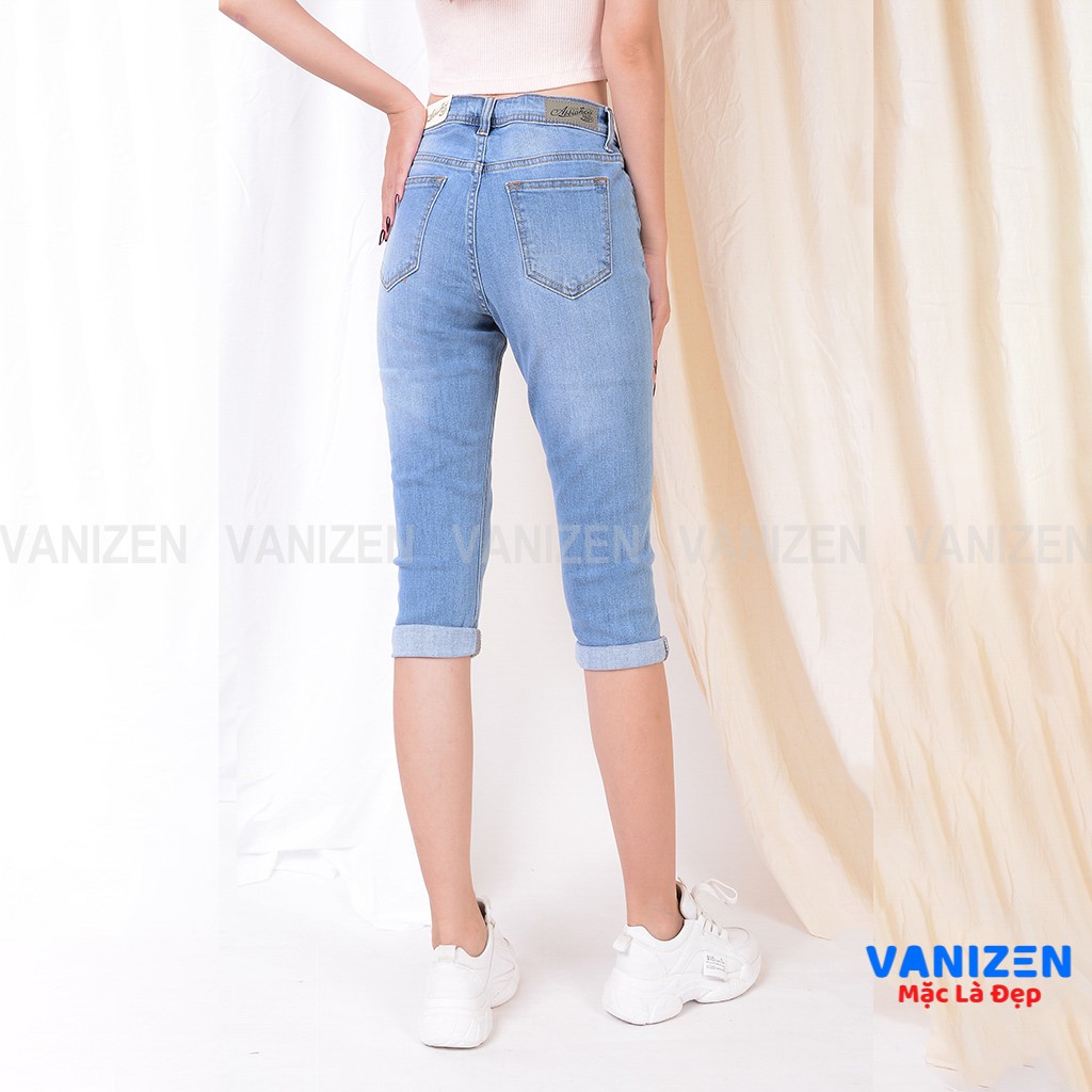 Quần ngố jean nữ đẹp lưng cao cạp cao rách hàng hiệu cao cấp mã 359 VANIZEN
