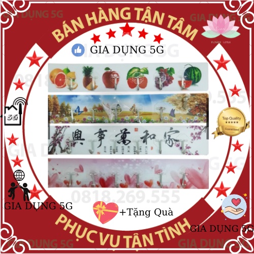 [Hàng Đẹp] Móc Dán Tường 3D Trong Suốt 6 Nhánh Treo Dính Siêu Chắc