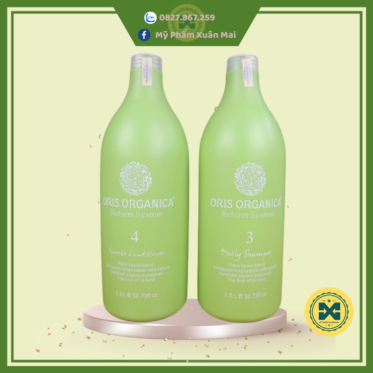 BỘ DẦU GỘI XẢ ORIS ORGANICA LÚA MẠCH PHỤC HỒI TÓC 1500ML