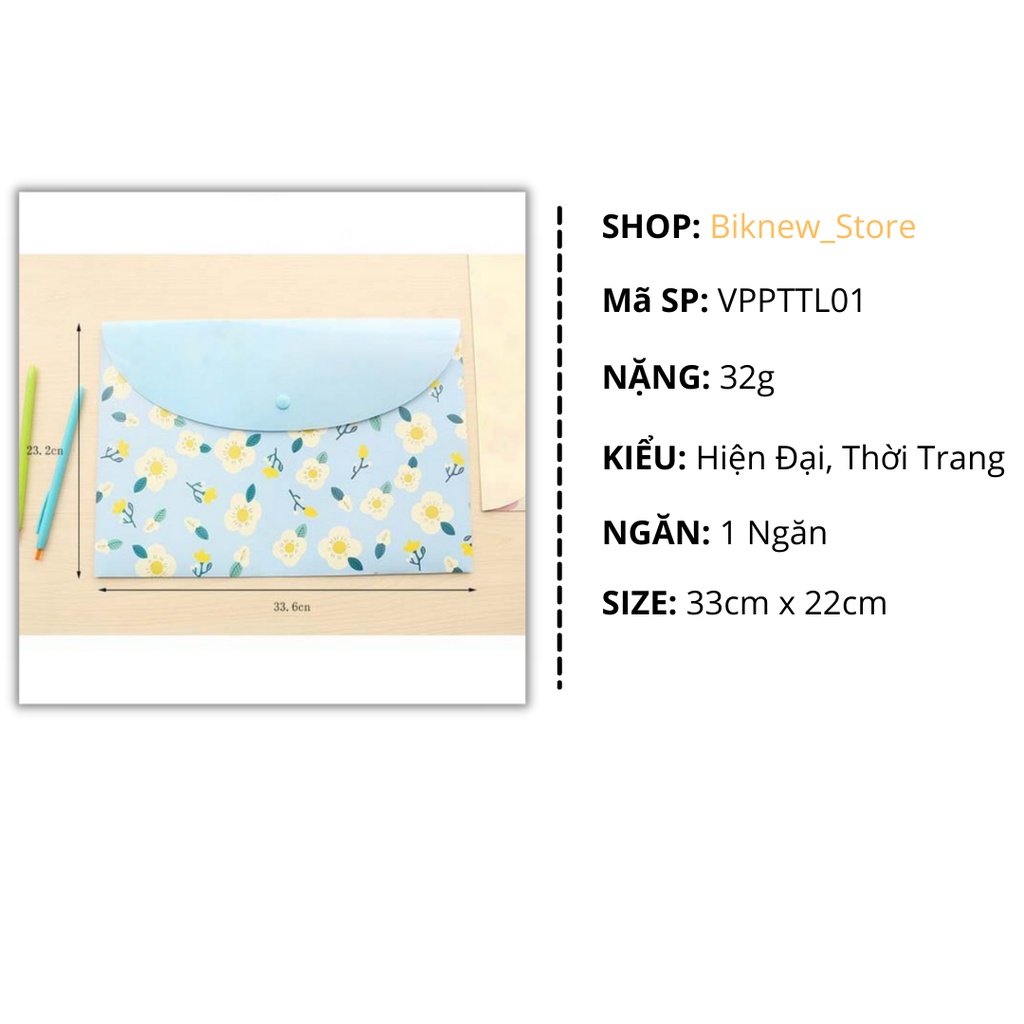 Cặp tài liệu đựng giấy a4 hồ sơ đẹp tiện dụng - VPPTTL01
