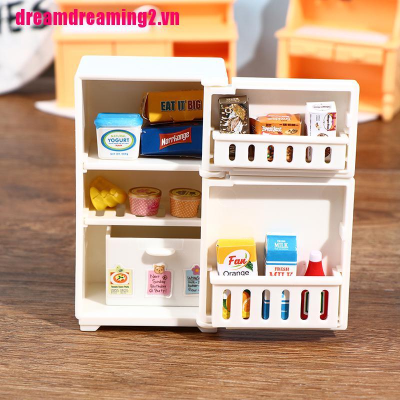 Tủ Lạnh mini 16 Kiểu Màu Trắng Tỉ Lệ 1: 12 Dùng Để Trang Trí Nhà Búp Bê