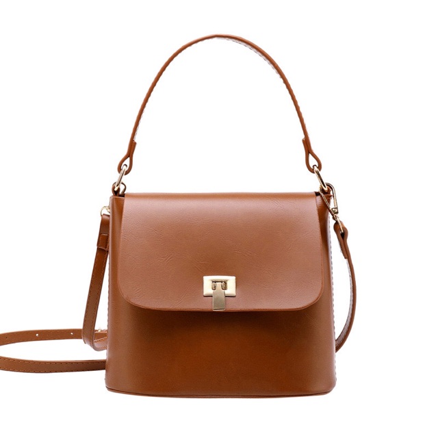 TÚI XÁCH ĐEO CHÉO SINH VIÊN HÀN QUỐC SIÊU XINH NÂU CÀ PHÊ