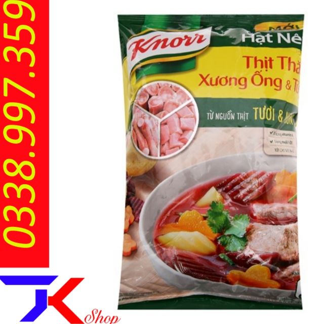 Hạt nêm thịt thăn, xương ống, tủy Knorr gói 900g