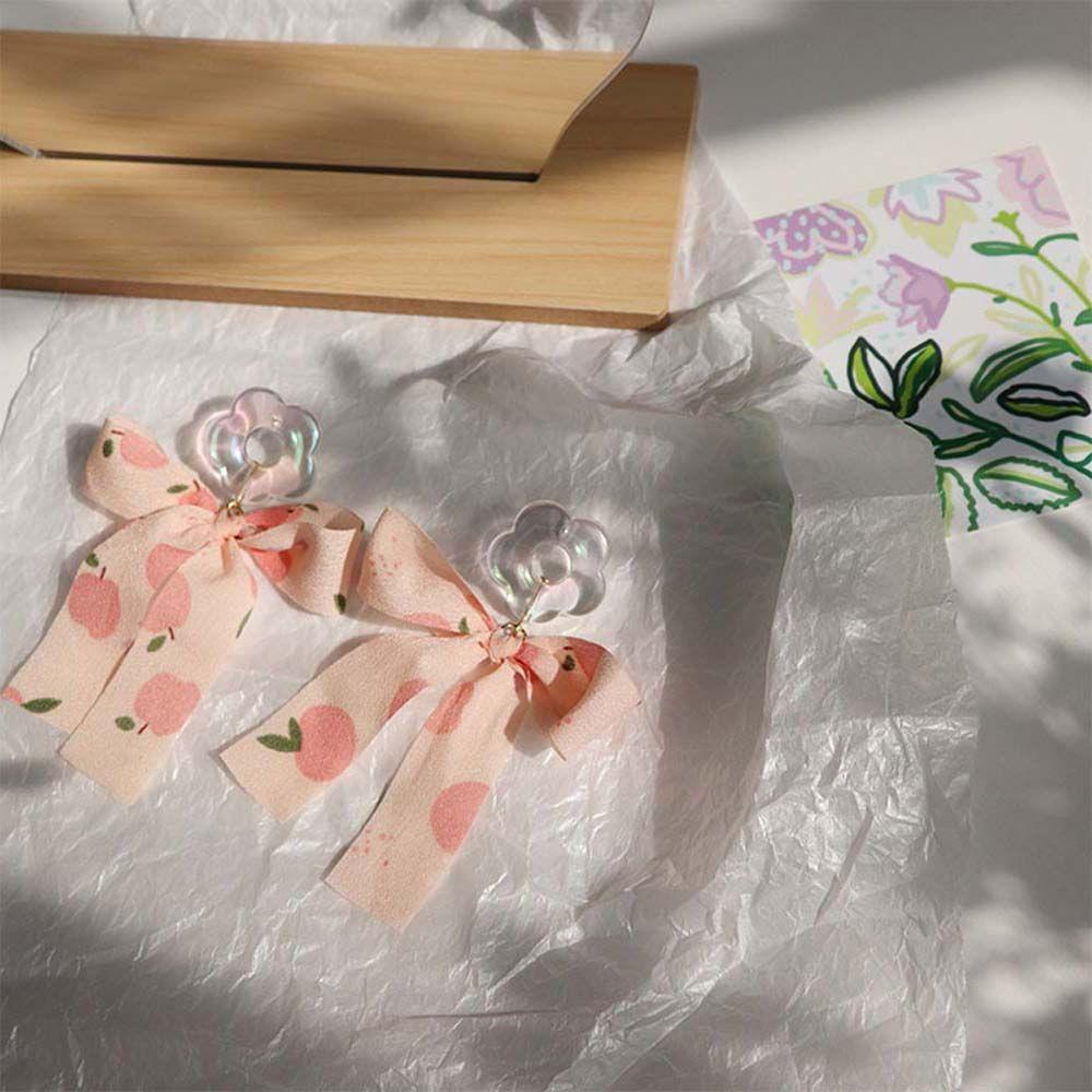 Đôi Khuyên Tai Dáng Dài Trang Trí Nơ Ruy Băng Dài Thời Trang Cho Nữ