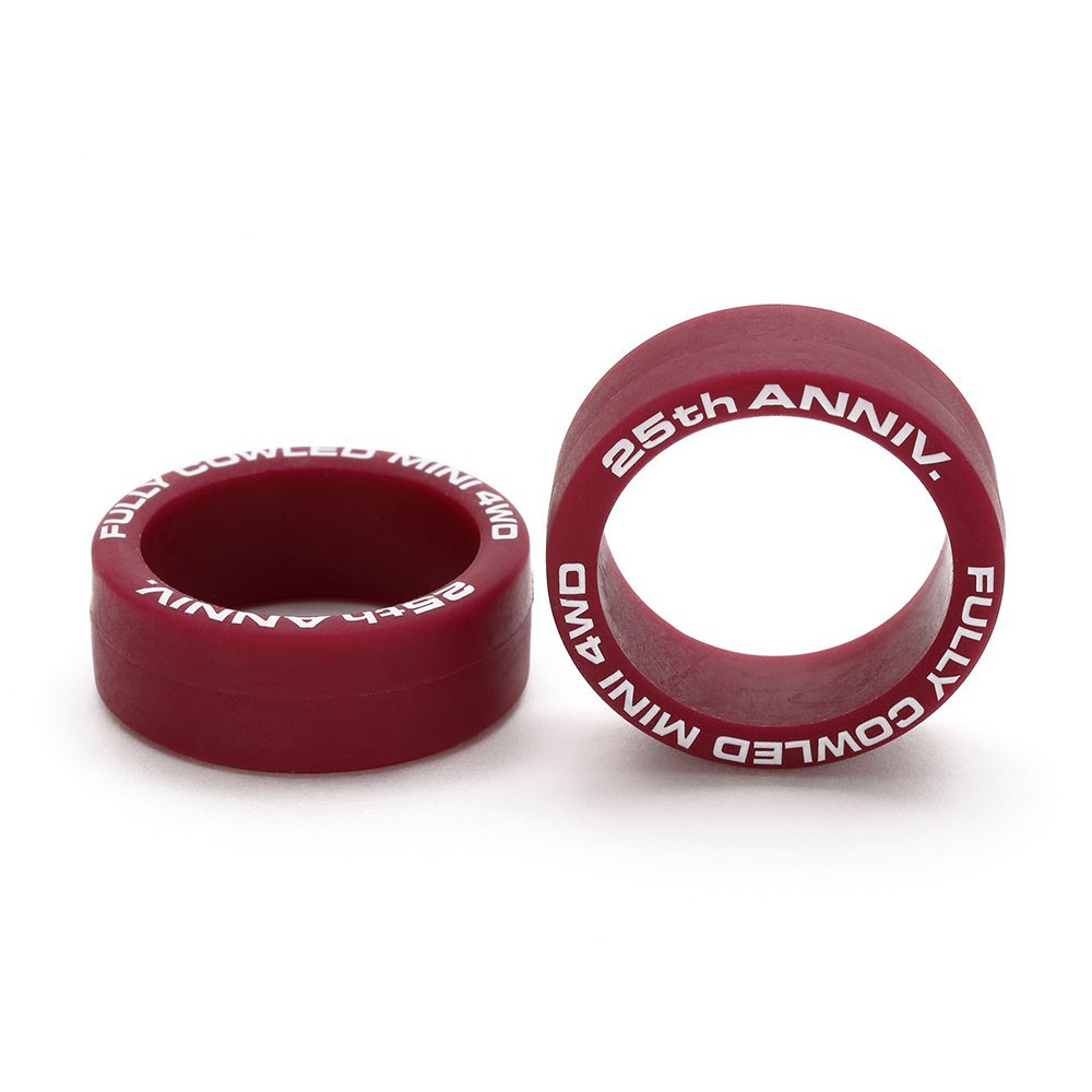 95116 Phụ Kiện Mini 4WD FULLY COWLED MINI 4WD 25th ANNIV. LOW FRICTION LOW PROFILE TIRE (MAROON, 2PCS.)  - GDC