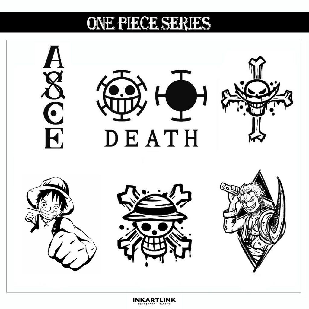 Hình Xăm Dán Tạm Thời Họa Tiết One Piece Độc Đáo Lâu Trôi 1-2 Tuần
