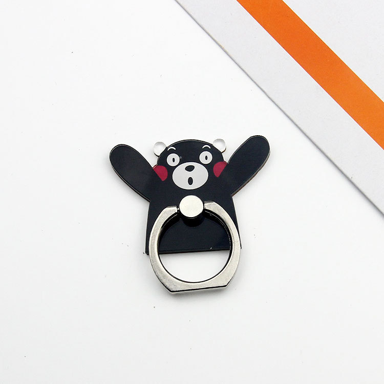 New Cute Japanese Cartoon Kumamon Black Bear Mobile Phone Ring Holder Desktop Mobile Phone Bracket Dây điện thoại di động | BigBuy360 - bigbuy360.vn