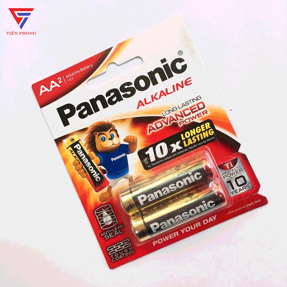 Pin AA Panasonic tiểu alkaline 1.5V vỉ 2 viên LR06T/2B chính hãng