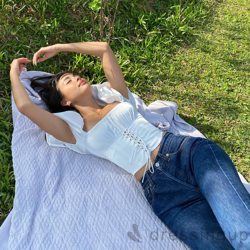 Áo Lửng Tay Phồng Màu Trơn Phong Cách Hàn Quốc Dành Cho Nữ