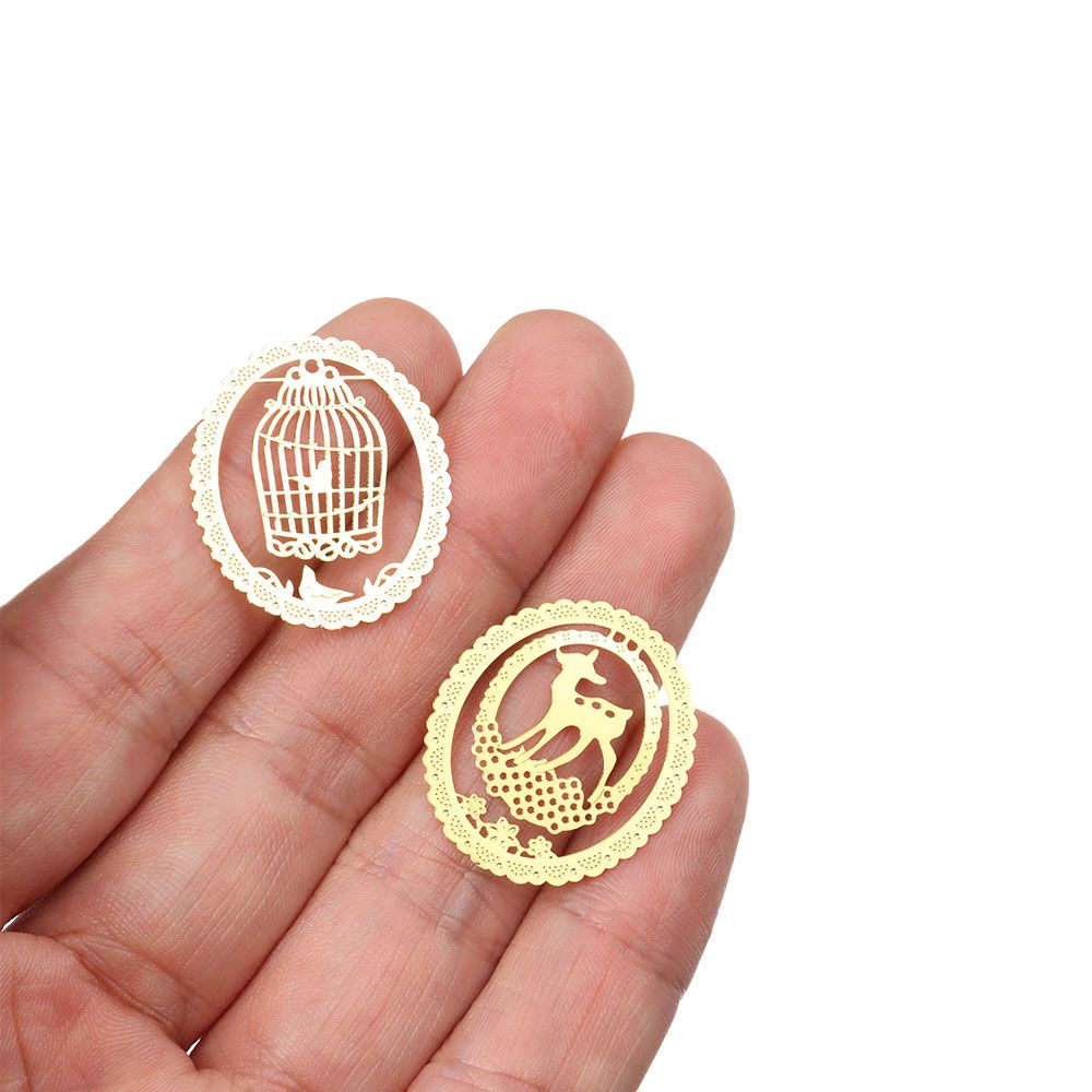Thẻ Đánh Dấu Trang Sách Bằng Kim Loại Họa Tiết Động Vật Dễ Thương