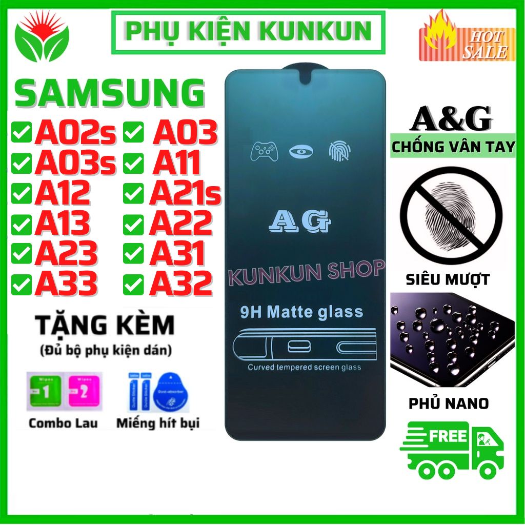 Kính Cường Lực Samsung A02S/A03S/A11/A12/A13/A21s/A22/A23/A31/A32 5G/A33 5G - Dán Full màn hình