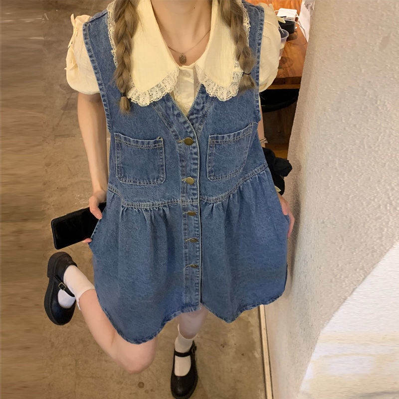 Jiashucheng Đầm Chữ A Không Tay Phong Cách Retro Thời Trang Mùa Hè Dành Cho Nữ