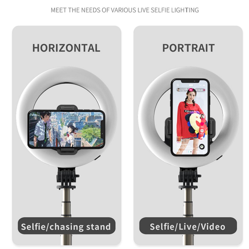 Gậy Chụp Ảnh Selfie 4 Trong 1 Có Đèn Led Kết Nối Bluetooth Kèm Điều Khiển Từ Xa | BigBuy360 - bigbuy360.vn