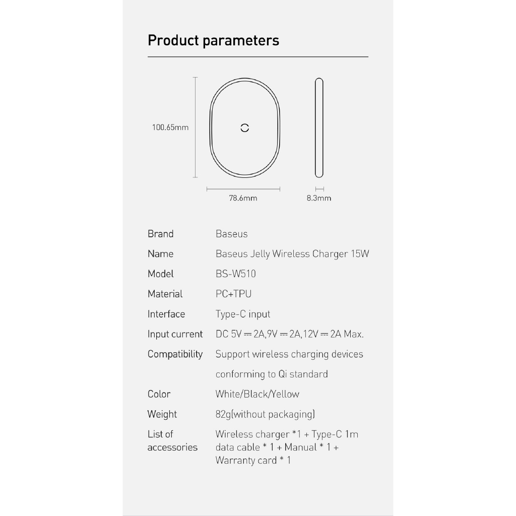 Đế Sạc Không Dây Baseus 15W Qi Sạc Nhanh Cho iPhone 11 Pro Samsung Xiaomi