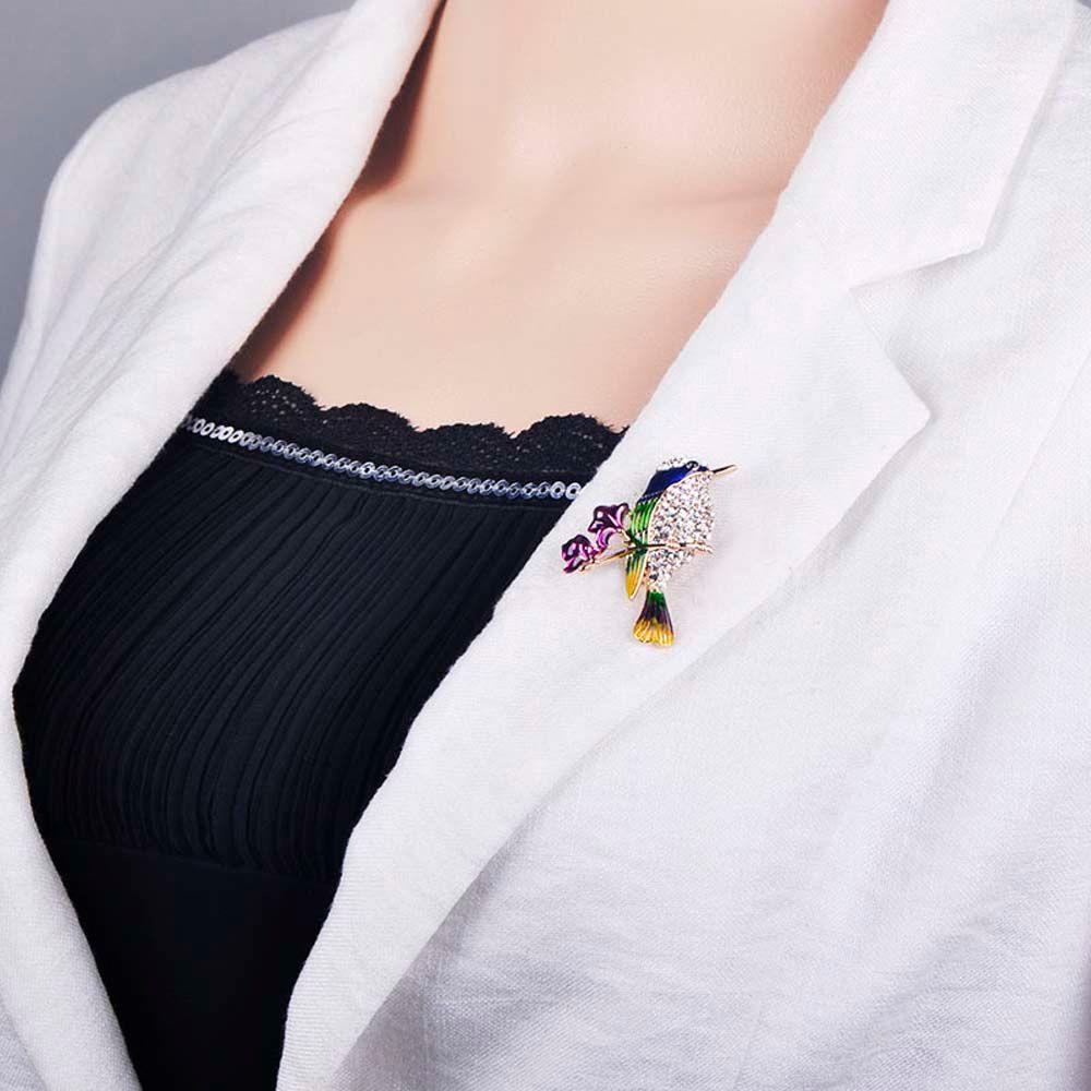 Ghim Cài Áo Hình Chú Chim Bằng Hợp Kim Tráng Men Nhiều Màu Sắc Sống Động Trang Trí Áo Vest