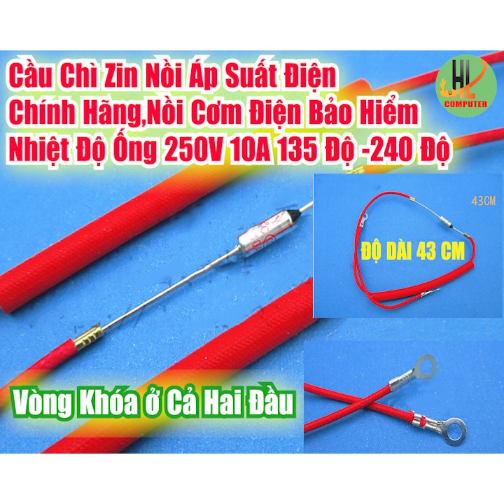 Cầu chì  zin  Nồi áp suất điện chính hãng,nồi cơm điện bảo hiểm nhiệt độ ống 250V 10A 192 độ nồi áp suất điện có cầu chì