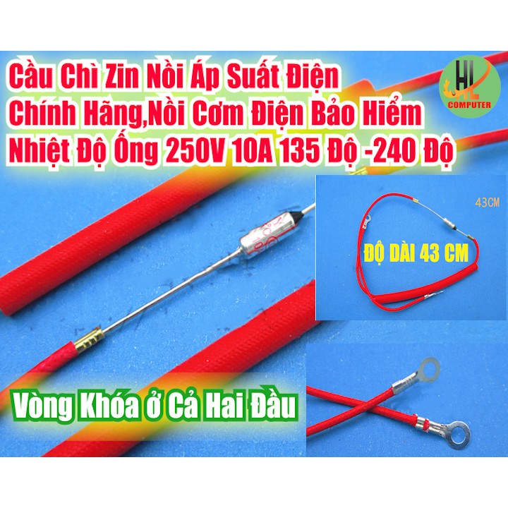 cầu chì  zin  Nồi áp suất điện chính hãng,nồi cơm điện bảo hiểm nhiệt độ ống 250V 10A 192 độ nồi áp suất điện có cầu chì