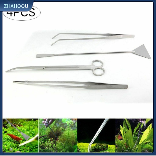 ☃Nhà☃ Bộ Dụng Cụ Kéo Cắt Tỉa Cây Thủy Sinh Bể Cá 4 Trong 1