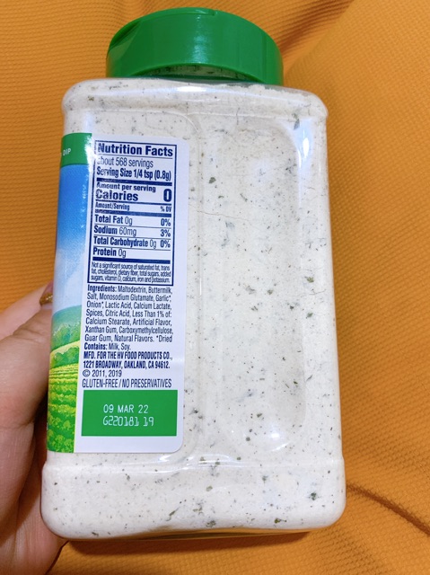 Sốt Hidden Valley the original Ranch seasoning_ sốt salad dạng bột 0 calo ( gymer ,eat clean , keto)