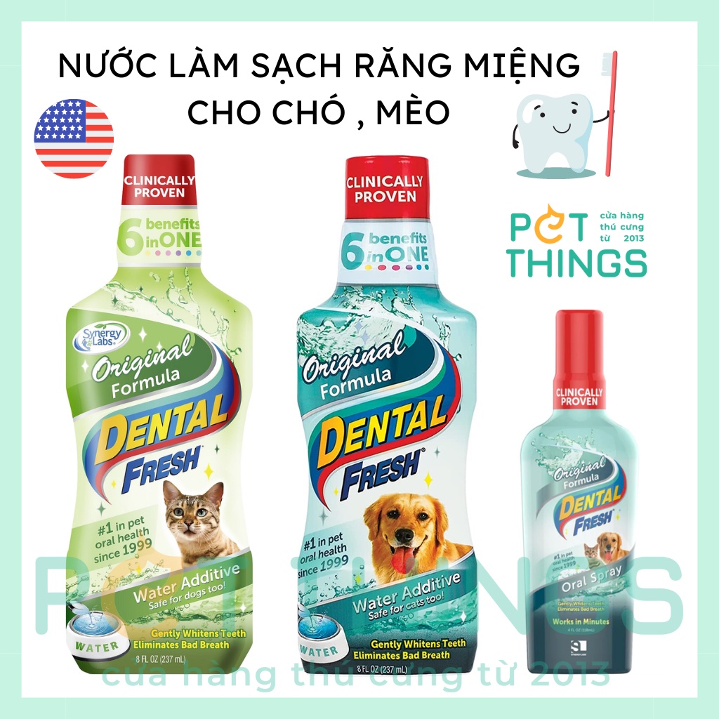 Nước làm Sạch răng miệng chó, mèo Dental Fresh