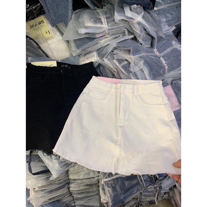 Váy Jean ngắn có lót lớp quần trong phom chữ A ngắn hàng đẹp may kỹ | BigBuy360 - bigbuy360.vn