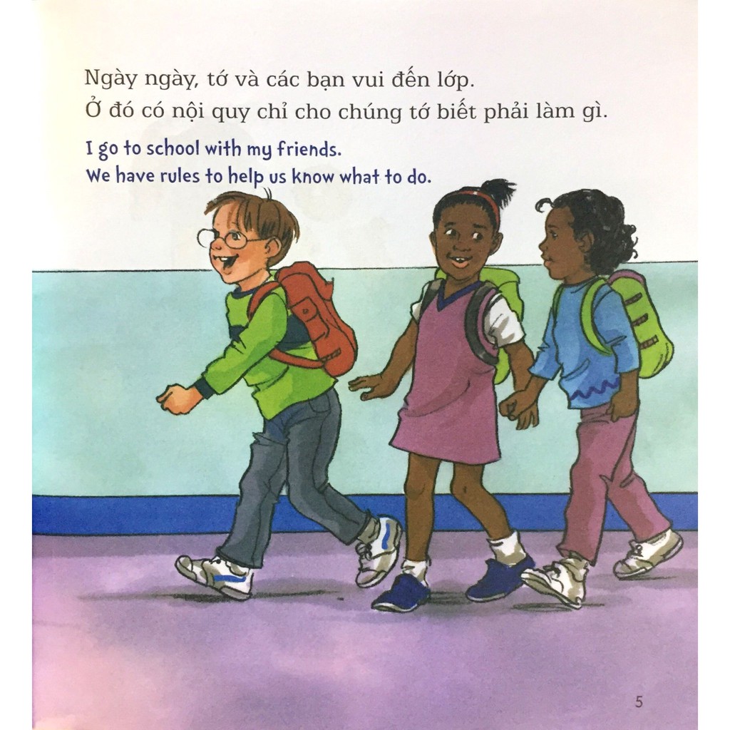 Sách song ngữ học cách sống hòa thuận- Tớ biết nội quy tớ tuân thủ | BigBuy360 - bigbuy360.vn