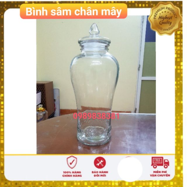 Bình ngâm rượu thủy tinh có vòi 10 lít  sâm chân mây