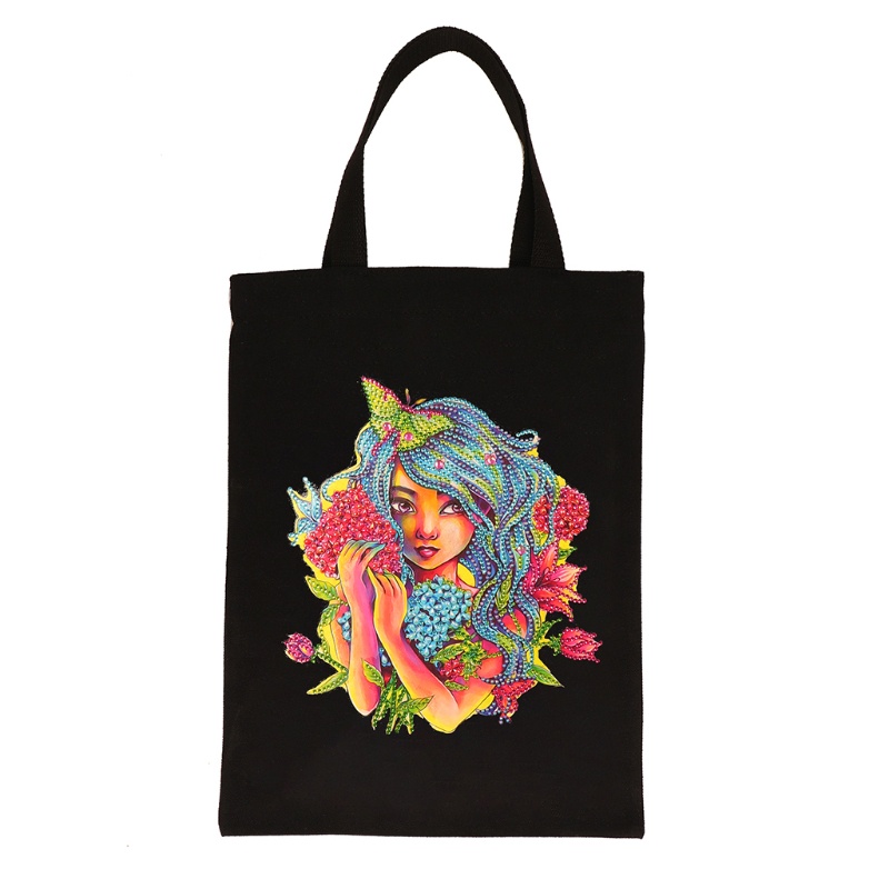 Túi Xách Tote Bằng Vải Đính Đá Tự Làm Có Thể Tái Sử Dụng