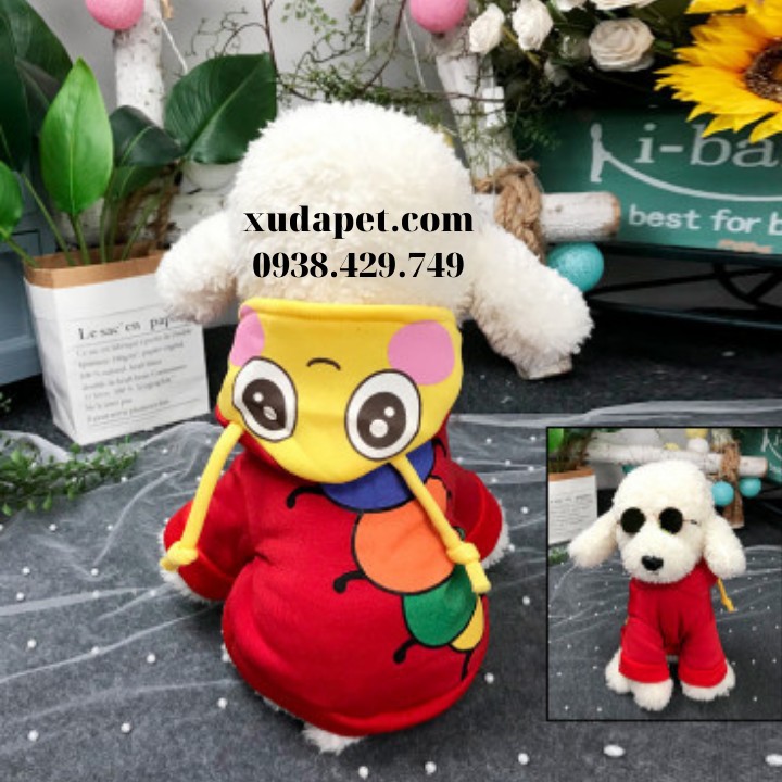 : Áo Hoodie Hình Sâu Bướm giúp cho thú cưng trông rất xinh xắn, thời trang – Xudapet - SP000579