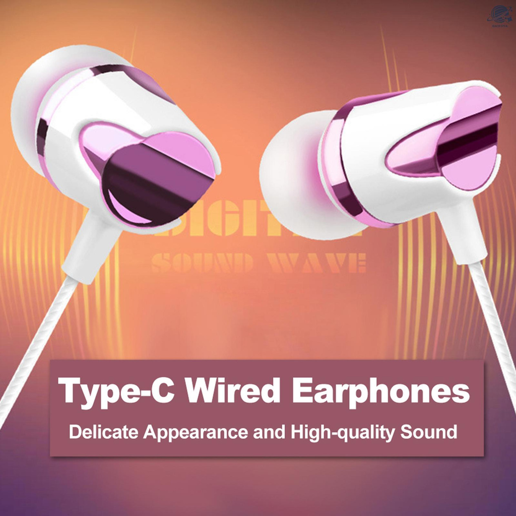 BF USB Type-C Wired Earphones Portable In-Ear Headphones Line Control With Mic for MI 8 / 8SE / 6 / Note 3 / MIX 2 for LE 2 / 3 Series