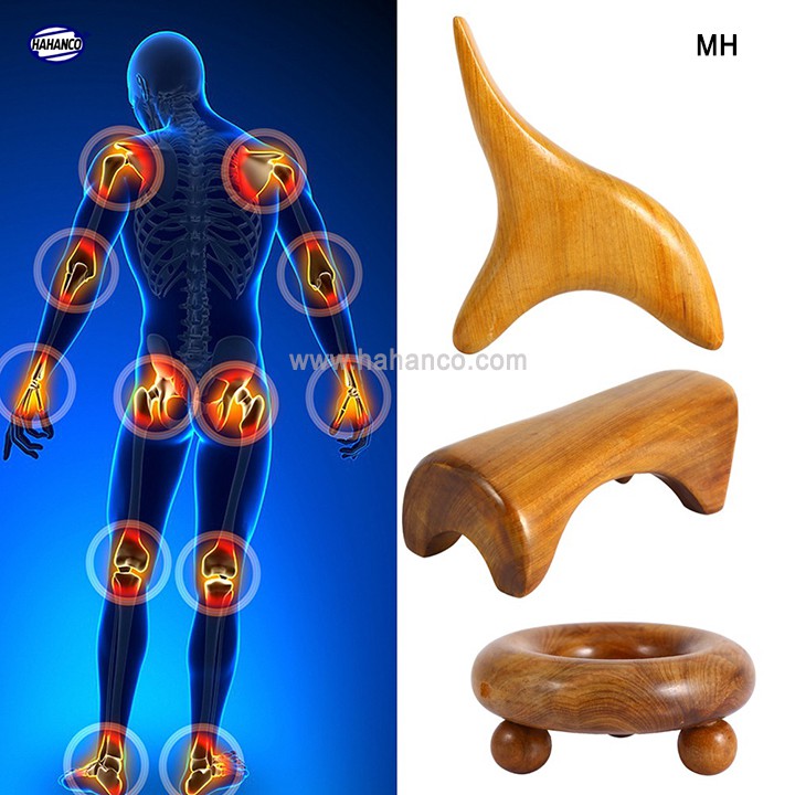 Dụng Cụ day ấn Huyệt Mát xa Chữ nhật Gỗ thơm - Cổ/vai/tay/bụng/eo/chân, kiểu thái - MH855