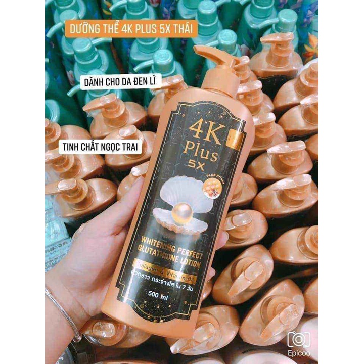 Lotion dưỡng thể 4K Plus 5X Whitening Perfect Glutathione dưỡng trắng da- Thái Lan