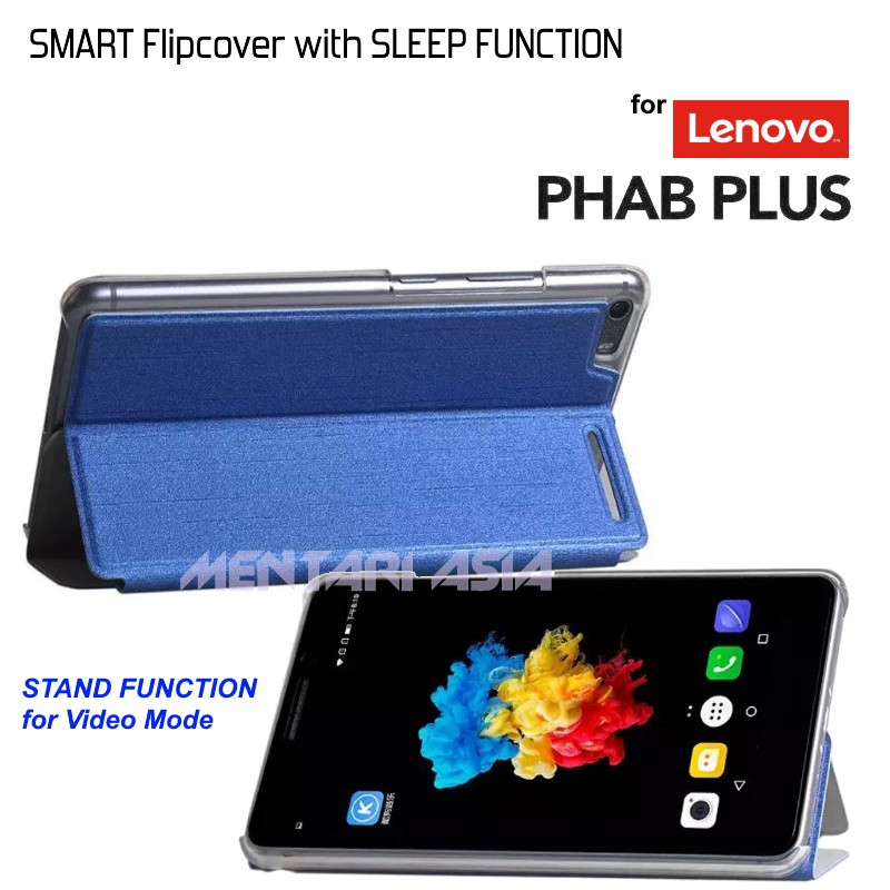 Bao Da Máy Tính Bảng Nắp Lật Kiêm Giá Đỡ Cho Lenovo Phab Plus 6.8: Smart (free Sp)