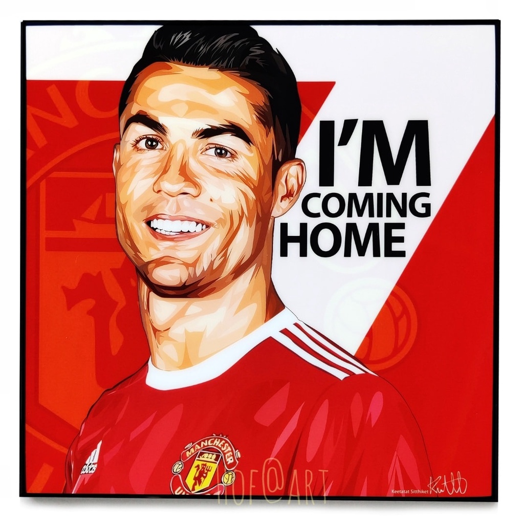 Cristiano Ronaldo 8 CR7​ Hình ảnh Manchester United​Dính​Tường​ Nghệ thuật pop bóng đá​ Khung ảnh​​ 