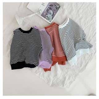 Áo nỉ da cá kẻ sọc ngang sweater cho bé