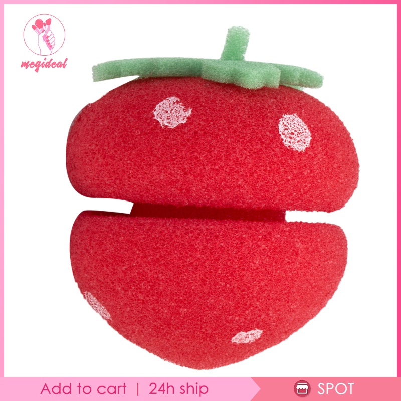 Set 6 Lô Uốn Tóc Mềm Mại Hình Quả Dâu Tây Dễ Thương DIY