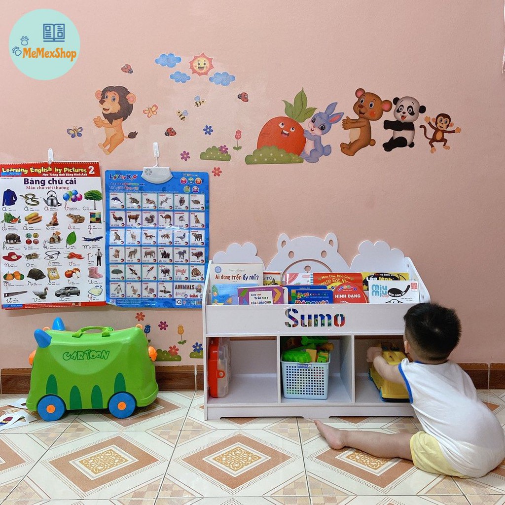 Kệ sách gấu 1 tầng ngăn chứa đồ cho bé PVC Formex