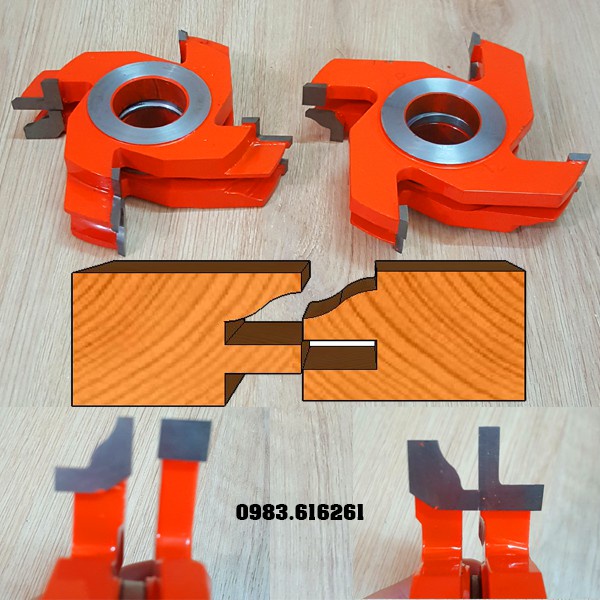 MŨI SOI GỖ - BỘ 4 DAO ĐÁNH TỦ BẾP CHỈ NGÃ CÓ GỜ 4 CÁNH PHI 120MM TRỤC 25.4MM -30MM. MŨI PHAY GỖ - PHỤ KIỆN NGÀNH MỘC
