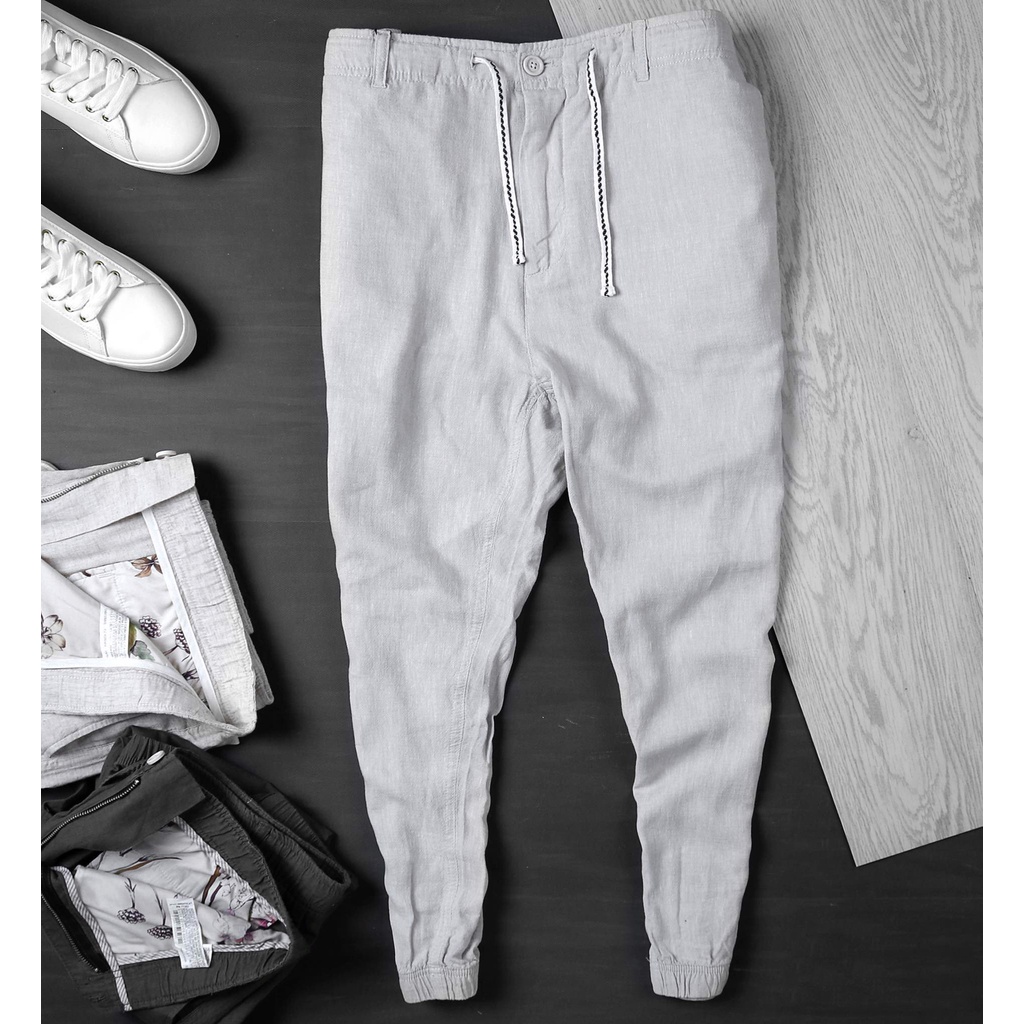 [Size 32/36] Quần linen/ đũi  ZARA dáng chinos chuẩn sang, vải mát mặc thoải mái quanh năm, có big size