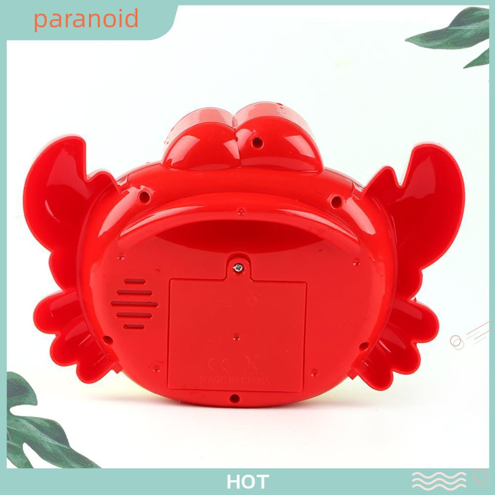 Paranoid Electric Crab Bubble Machine Bathtub Bubble Maker Light Music Baby Bath Đồ chơi